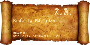 Krály Márton névjegykártya