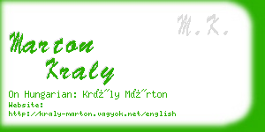 marton kraly business card